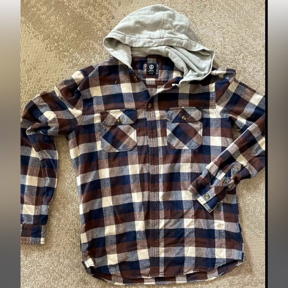 Hooded Plaid Shirt